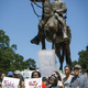 The now-removed statue of Nathan Bedford Forrest